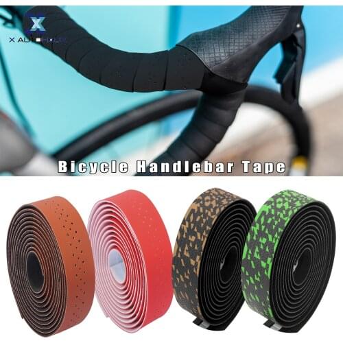 Uxcell 2pcs Black Bicycle Handlebar Tape Cycling Handle Wraps Faux Leather with Hole