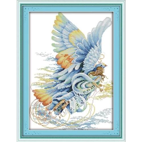 Flying angel cross stitch kit 18ct 14ct 11ct count printed canvas stitching embroidery DIY handmade needlework