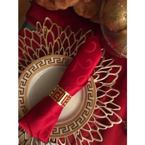 YRYIE 10pcs Polyester Jacquard Reusable Sanitary Table Napkins Cloth For wedding decoration Party Dinner Restaurant Coffee