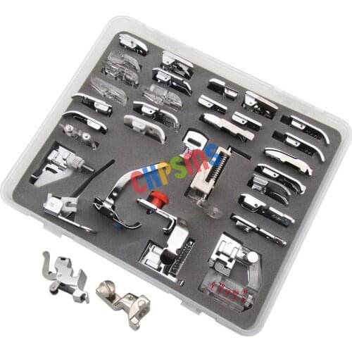 Presser Foot Set (in total 34 pieces) For Bernina New Style 165, 170, 180, 185, 190, 200, 630, 635, 640, 730E