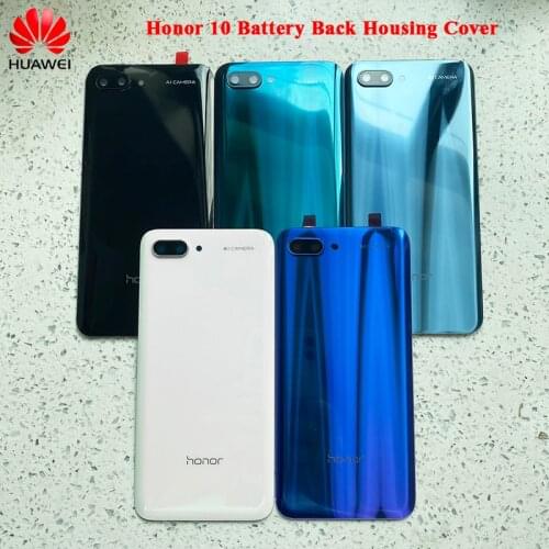 Original For Huawei Honor 10 COL-L29 Battery Cover Back Glass Rear Door Housing Panel Case With Camera Lens Replacement Shell