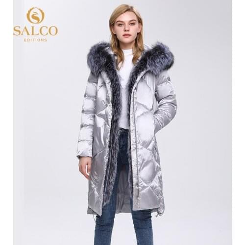 SALCO delivers free of charge the latest pearl cotton winter warm coat 2020 high-end real fur coat
