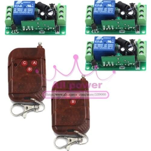 RF Wireless Remote Control Switch System 12V 1CH 10 Receiver & Transmitter10A output state is adjusted Toggle /momentary/Latched