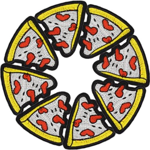 Diy Pizza patches for clothing iron embroidered patch applique iron on patches sewing accessories badge stickers for clothes bag