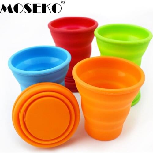 MOSEKO Folding Silicone Cup Portable Silicone Telescopic Drinking Collapsible Coffee Cup Multi-function Foldable Mug Travel