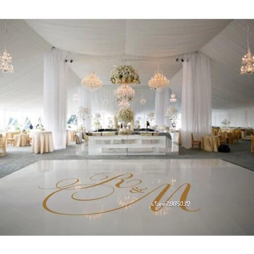 Wedding Party Dance Floor Stickers Removable Vinyl Fashion Design Decals Waterproof Dance Floor Wedding Decoration Murals ZA102C