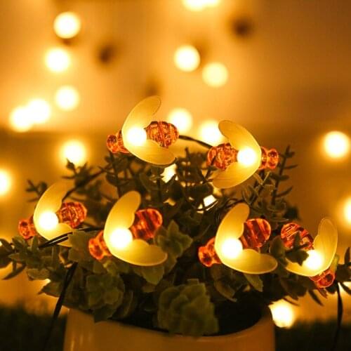 Led Solar Small Bee Lamp String Outdoor Waterproof Garden Lawn Festival Decorative Lights Lampki Choinkowe Deco Noel Exterieur