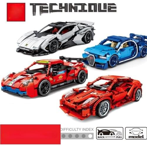 Technical Ideas Racing Car Assembled Building Blocks Car Model Toy DIY Car Model Educational Bricks Toys For Boys Adult Gift