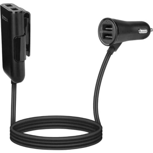 Universal 4 Port USB Front/Back Seat Car Charger Auto Quick Fast Charge Adapter for Mobile Phones Tablet Device