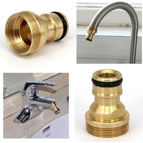 Universal Solid Brass Kitchen Tap Male Quick Connector Adaptor Mixer Garden Water Hose Pipe Tap Kitchen Faucet Spouts Tools