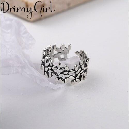 Exaggerated Handmade Leaf Rings Finger Jewelry For Women Retro Gothic Punk Creativity Jewelry 2021