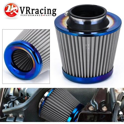 Burnt Blue 3" 76mm Power Intake High Flow Cold Air Intake Filter Cleaner Racing Car Air Filter Universal AIT27