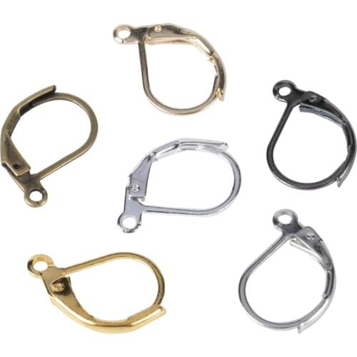 20Pcs/Lot 15*10mm Copper French Lever Earring Hooks Wire Settings Base Hoops For Jewelry Making Supplies