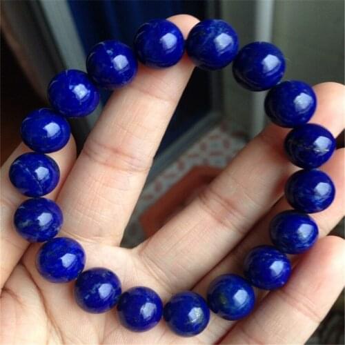 11mm Natural Blue Lapis Lazuli Gems Stone Bracelet Christmas Gift Women Stretch Round Beads Dropping Shipping Bracelet