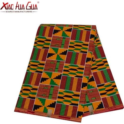 2021 Ankara Fabric XiaoHuaGua Brands African Print Kente Fabric High Quality Comfortable Cotton Sewing DIY Party Dress 24FS1380