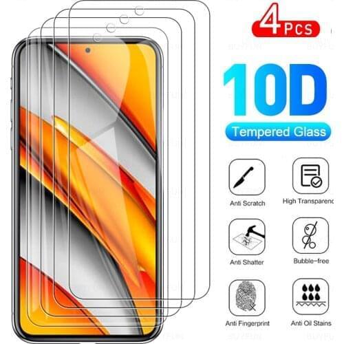 4Pcs Full Protective Glass For Xiaomi Poco F3 Phone Tempered Glass Full Cover Screen Protector Film For Xiaomi Poco F3 6.67"