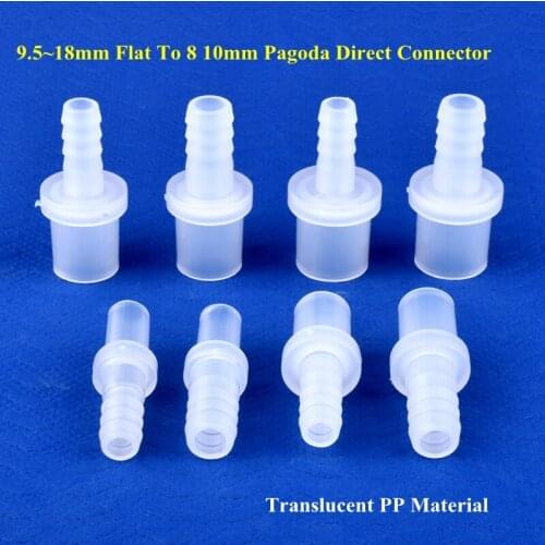 5~200Pcs 9.5~18mm Flat Mouth To 8 10mm Pagoda Direct Connector Aquarium Tank Hose Joint Drip Watering Irrigation Pipe Fittings