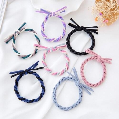 5Pcs/Lot Hair bands Elastic with Braided Fashion Style Colorful Headband Scrunchie Hair Accessories For Girls Women TC012901