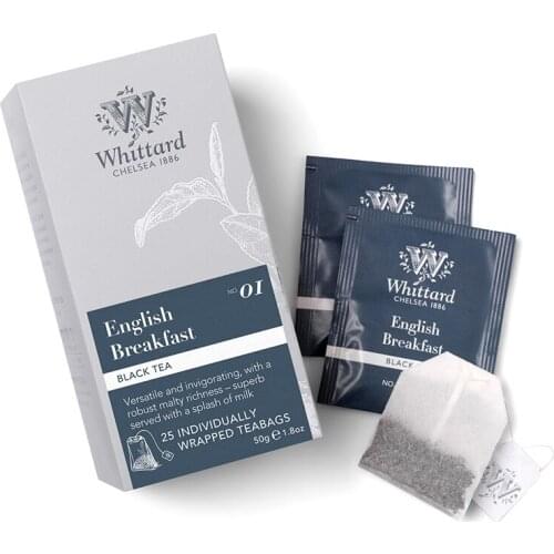 Whittard English breakfast black tea 25 tea bags boxed British tea tea bags