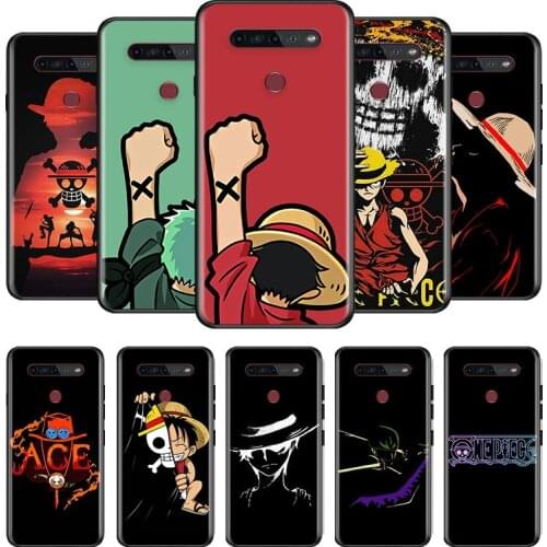 Anime One Piece Luffy For LG G8 V30 V35 V40 V50 V60 Q60 K40S K50S K41S K51S K61 K71 K22 ThinQ 5G TPU Silicone Black Phone Case