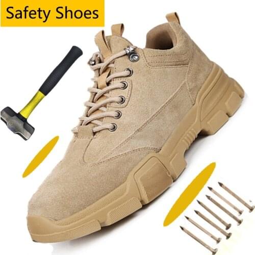 Anti-Smashing Steel Toe Retro Work Safety Boots Men Comfortable Anti-Puncture Work Shoes for Men Antistatic Impregnable Shoes