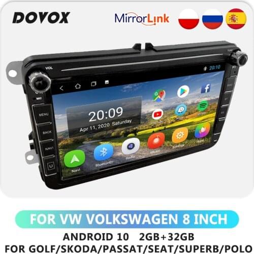 DOVOX 2din Android Car Radio GPS For VW Volkswagen Skoda Octavia ll Golf 5 6 Passat B6 B7 Touran Polo Jetta Wifi 2 Din No Dvd