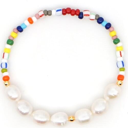 Go2Boho Freshwater Pearl Bracelet For Women Jewelry 2021 Colorful Beads Bracelets Girlfriend Gift Summer Beach Perles Pulseras