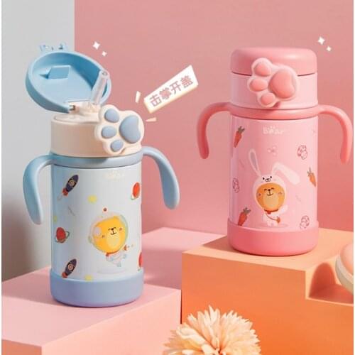 Baby insulation silicone cute out portable sippy cup J03