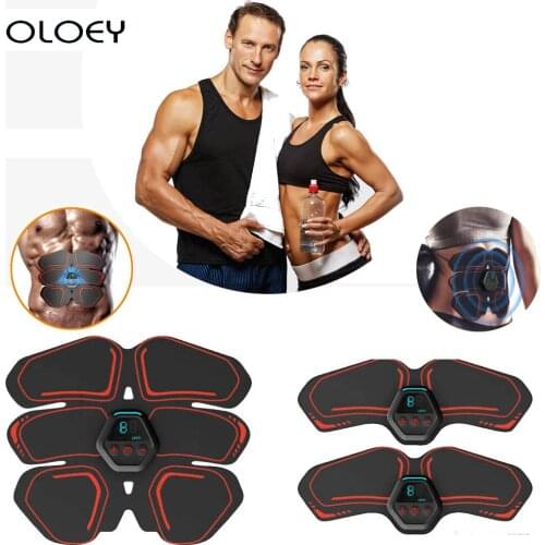 Abdominal EMS Muscle Stimulator USB Charging ABS Gel Pad Stimulator Belt Slimming Bandage Vibration Fitness Equipments Slimming