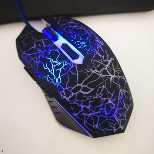 USB Wired Gaming Mouse 2400DPI Adjustable 6 Buttons LED Dazzling Backlit Mice Ergonomic Computer Mouse for Laptop PC Gamer