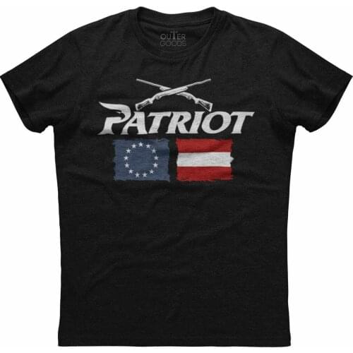 Funny Gun and Flag Printed Patriot T-Shirt. Summer Cotton O-Neck Short Sleeve Mens T Shirt New S-3XL
