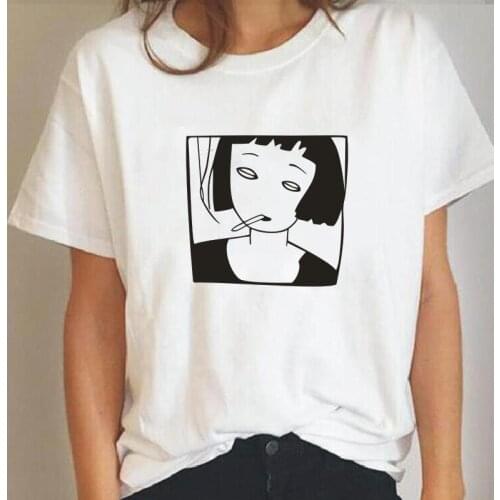 Short Sleeve T Shirt Women Tops Summer New Fashion Harajuku Plus Size Streetwear Tees Femme Top Loose Cotton White Women Tshirt