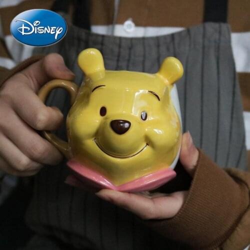 Disney Pooh Mug Pooh Head Face Cup Cartoon Shaped Mug Mark Water Cup