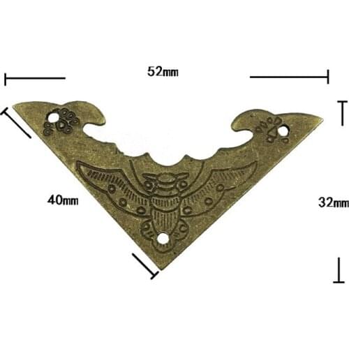 Brass Triangle Bat Coner Cabochon,Ancient Bronze Tone Corner,Flatback Metal Embellishments Scrapbooking,Decor For Wooden Box,4cm