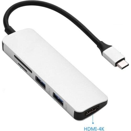 LBSC Type-C USB 3.0 to 4K HDMI USB 3.0 SD TF Card Reader 5in1 Hub Adapter for Macbook gadget for Computer PC Converter Laptop