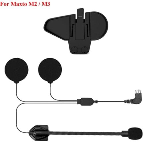Maxto M2 M3 Motorcycle Helmet Headset Intercom Bracket Mount Holder Base + Hard Microphone Earphone for Maxto M2/M3 Accessories