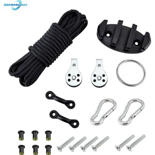 Water Sports Kayak Canoe Anchor Trolley Kit Cleat Rigging Ring Pulleys Pad Eyes Well Nuts Screws Rope Boats Decks Accessories