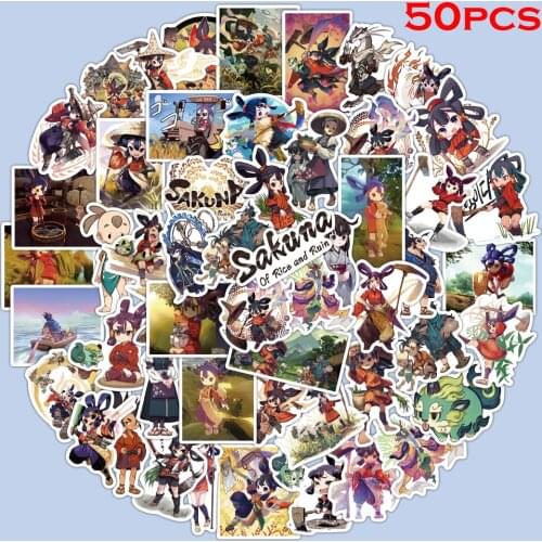 50PCS Game Sakuna: Of Rice and Ruin Stickers Graffiti Waterproof DIY Phone Snowboard Laptop Luggage Fridge Guitar