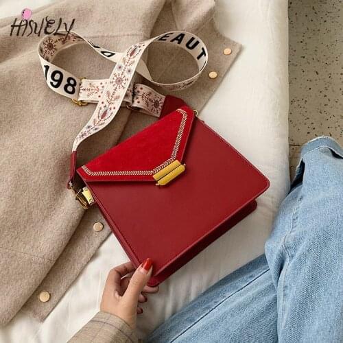 2021 New Fashion Small Flap Designer Wide Belts Women Shoulder Bags Luxury Pu Leather Crossbody Messenger Bag Female Purses Q4