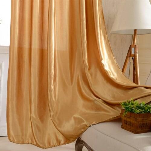 New Modern Gold Curtains Solid-colored Windows High Shade Cloth Curtain Living Room Bedroom Balcony Translucent Panel Curtain