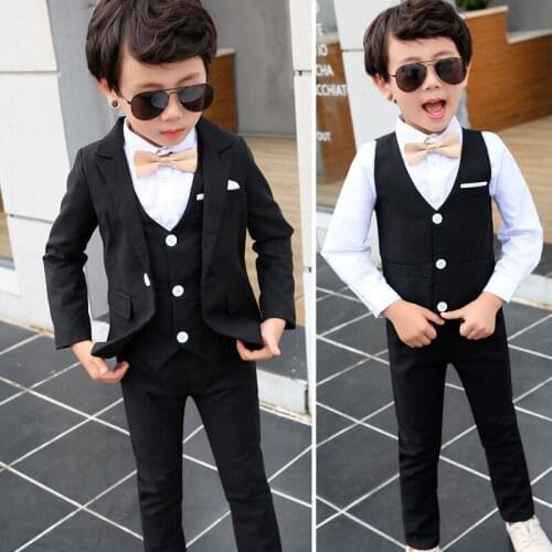 Boys Girls Formal Blazer For Weddings Kids Jacket Mariage Clothing Set Gentleman Party Suit Children Performance Evening Dress
