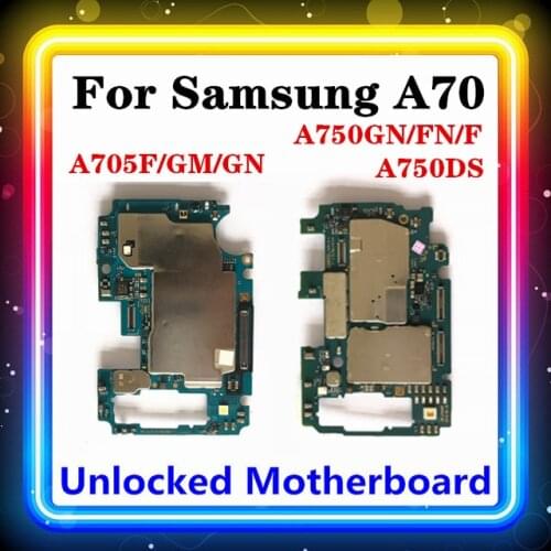 64GB 128GB For Samsung Galaxy A70 A705F/GM/GN A750GN/FN/F A750DS/FD Original Motherboard Single/Dual SIM Mainboard Android OS