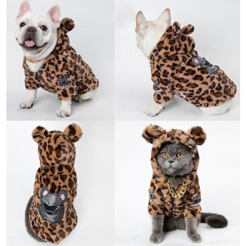 Sexy Leopard Dog Clothes Winter Dog Coat Jacket Cat Clothing Puppy Outfit Yorkie Poodle Bichon Pomeranian Schnauzer Pug Costume