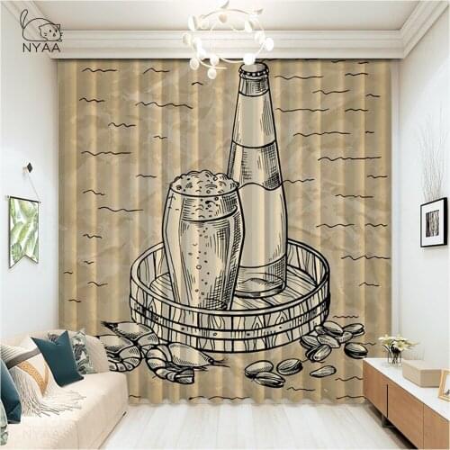 Beer Drink Menu For Restaurant Curtain Baby Girl Room Curtains Salon Living Room Decoration Door Curtain Japanese Micro Shading
