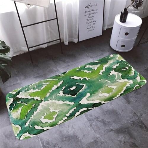 Carpet Doormat Funny Kitchen Entrance Door Mat Anti-slip Floor Rug Bathroom Area Hallway 50x80cm Tropical Leaf Design