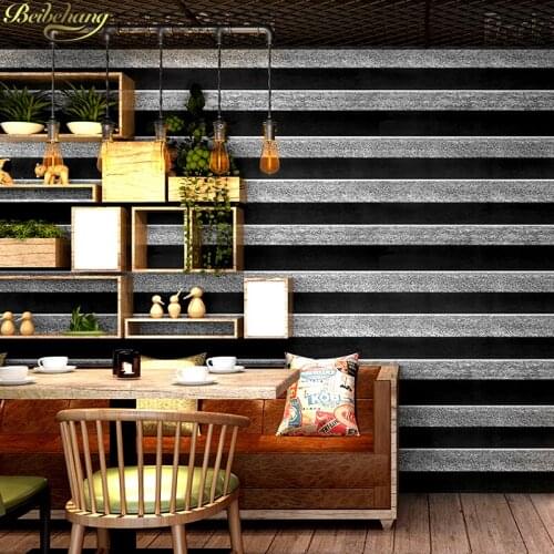 Beibehang Retro nostalgic black white horizontal and vertical stripes wallpaper modern minimalistic background papel de parede