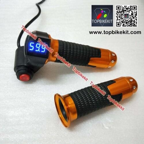 12V-99V Twist Grips Throttle Handlebars LED Display with 3 Speed Switch For Electric bike E-Scooter Ebike Parts