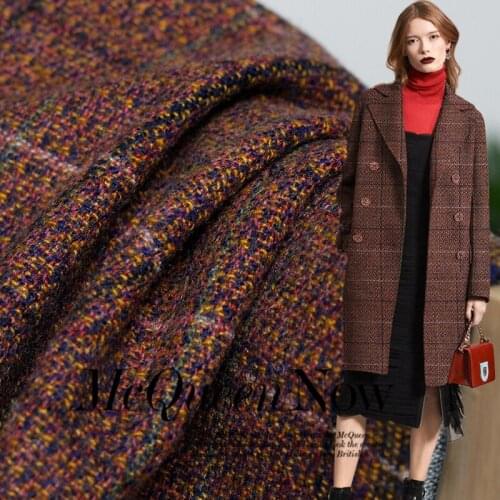 Wool woven fabric new thickening camel red woven wool autumn and winter coat skirt clothes handmade DIY fabric
