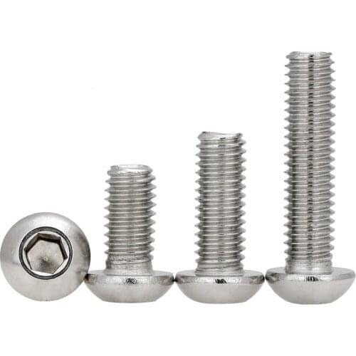 Hexagon socket head M6m8M10M12 stainless steel screw round cup screw mushroom type