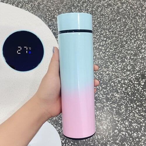 500ml Temperature Display Thermos Bottle Cup Stainless Steel Vacuum Flask Lcd Screen Intelligent Insulation Water Bottle Kettle